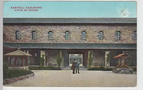 (100965) AK Kastell Saalburg, Bad Homburg Höhe, Atrium, Brunnen 1910