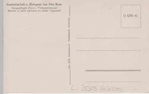 (100941) AK Lumda, Grünberg, Gastwirtschaft u. Metzgerei Otto Born