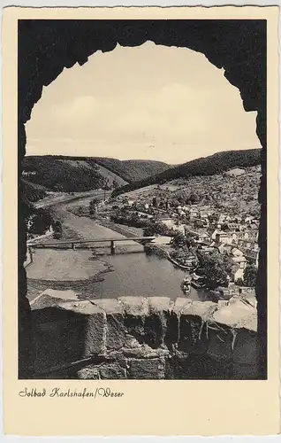 (100471) AK Bad Karlshafen, Weser, Panorama, vor 1945