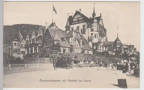 (100362) AK Assmannshausen, Gasthof zur Krone, um 1906