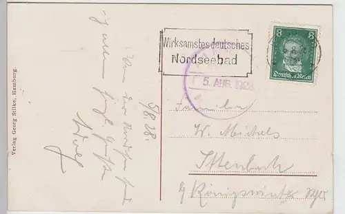 (94602) Künstler AK Helgoland, Totalansicht 1928
