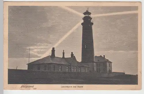 (93528) AK Helgoland, Leuchtturm bei Nacht, 1908