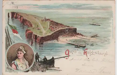 (76393) Künstler AK Gruß von Helgoland, Panorama 1904