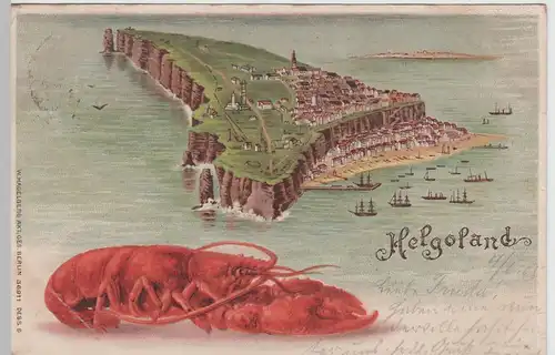 (76390) Künstler AK Helgoland, Panorama 1905