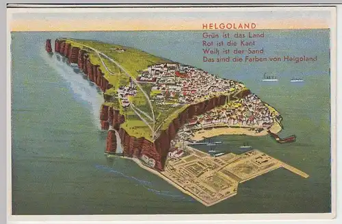 (34418) Künstler AK Helgoland, mit Spruch, 1939