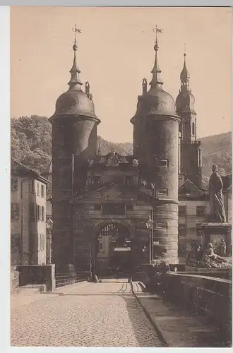 (99011) AK Heidelberg, Brückentor u. Denkmal Karl Theodor, 1910