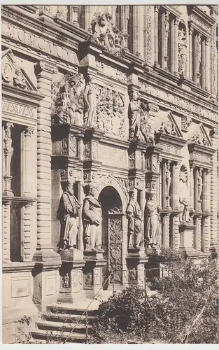 (96070) AK Heidelberg, Schloss, Otto Heinrichsbau, Portal, vor 1945
