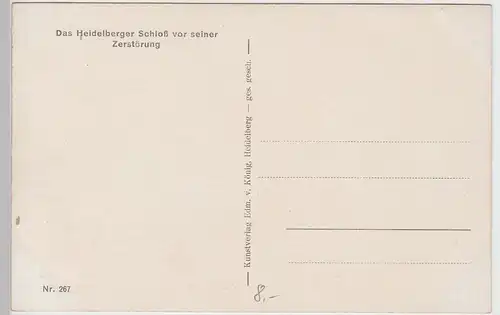 (95242) AK Heidelberg, Schloss vor seiner Zerstörung, vor 1945