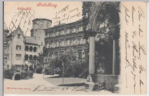 (95240) AK Heidelberg, Schlosshof, 1898