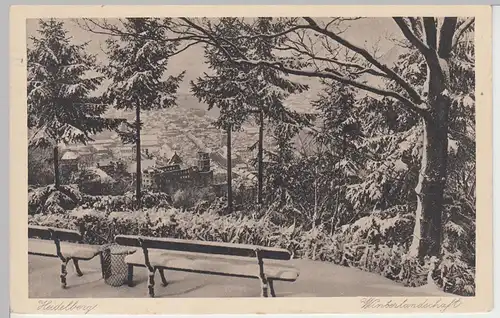 (85043) AK Heidelberg, Winterlandschaft 1914