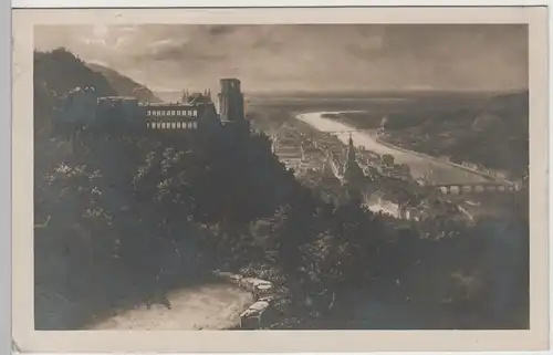 (72051) Foto AK Heidelberg, Blick vom Wolfsbrunnenweg, gemalt 1929