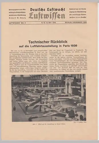 (D508) original Zeitungsartikel "Luftfahrtausstellung Paris 1936", 8 Blatt A4