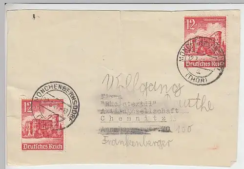 (B1506) Bedarfsbrief-Stück DR, Stempel Münchenbernsdorf (Thür) 1941