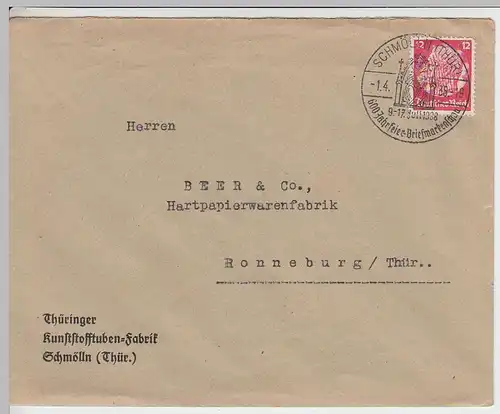 (B1427) Bedarfsbrief DR, Sonderstempel Schmölln (Thür.) 1938