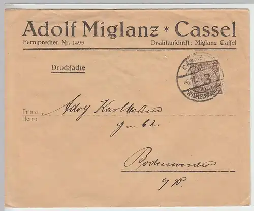 (B1348) Bedarfsbrief DR, Fa. Adolf Miglanz, Cassel, 1923