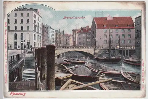 (107715) AK Hamburg, Michaelisbrücke, vor 1905