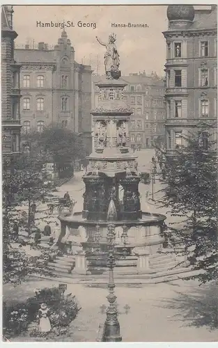 (107159) AK Hamburg, St. Georg, Hansabrunnen 1911