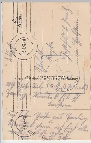 (106115) AK Hamburg, Bismarckdenkmal, Michaeliskirche, Feldpost 1942