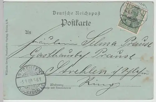 (105509) AK Gruss aus Hamburg, Botanischer Garten u. Zoll-Direktions-Gebäude, 19