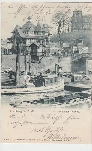 (105106) AK Hamburg St. Pauli, bei den Landungsbrücken, 1902