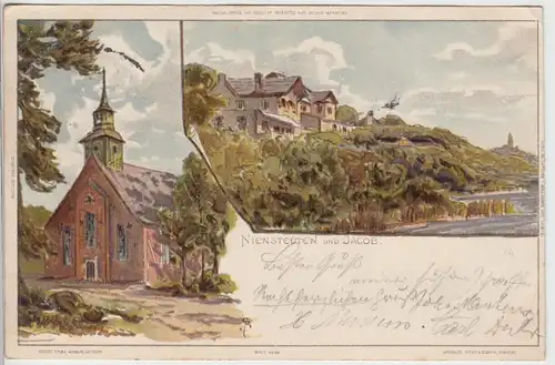 (104849) AK Hamburg-Nienstedten, Kirche, 1898
