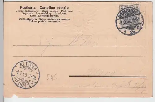 (104192) AK Hamburg, Dovenfleet, mit Briefmarken, Philatelie-AK, 1906