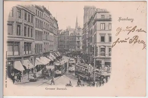 (104189) AK Hamburg, Großer Burstah, 1899