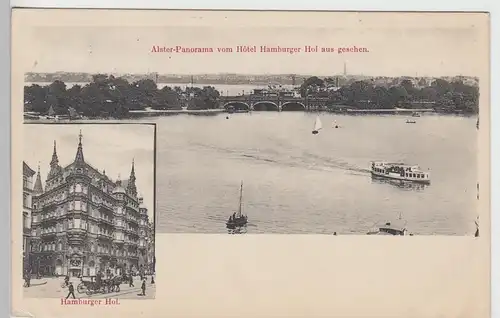 (104187) AK Hamburg, Alster-Panorama vom Hotel Hamburger Hof aus, 1911