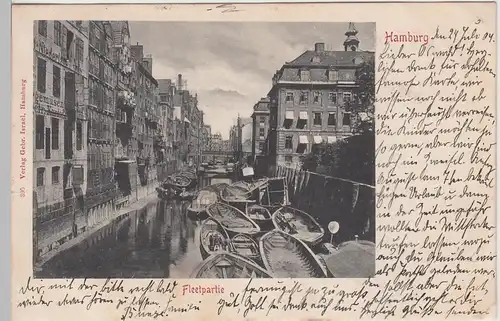 (104183) AK Hamburg, Fleetpartie, 1904
