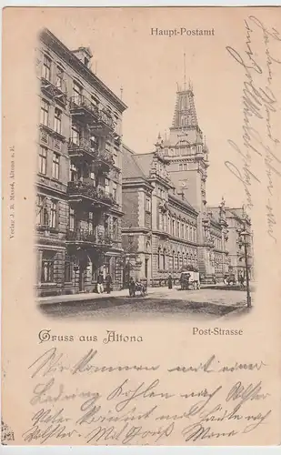(103796) AK Gruß aus Altona, Hamburg, Postamt, Poststraße 1900