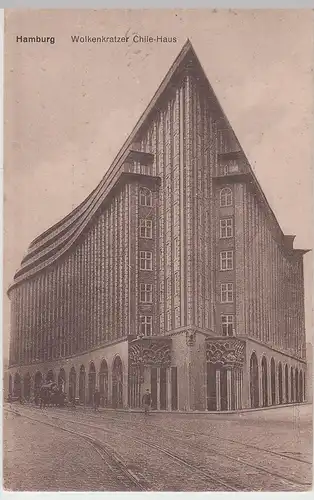 (103786) AK Hamburg, Wolkenkratzer Chile Haus 1924