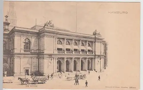 (100989) AK Hamburg, Börse, Pferdefuhrwerke, bis 1905