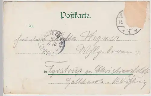 (100022) AK Gruß aus Hamburg, Alsterarkaden 1899