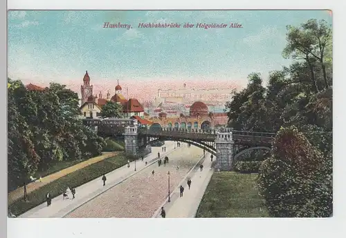 (100013) AK Hamburg, Hochbahnbrücke, Helgoländer Allee, vor 1945