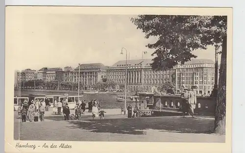(100008) AK Hamburg, an der Alster 1955