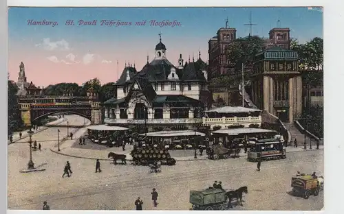 (100005) AK Hamburg, St. Pauli, Fährhaus, Hochbahn, vor 1945