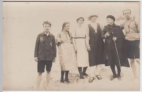 (54878) orig. Foto Sylt 1923, Personengruppe am Strand