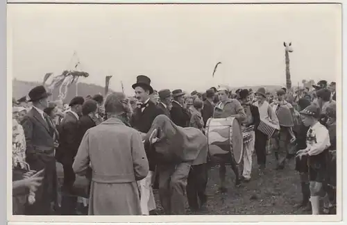 (33974) Foto AK 2.WK Festumzug, Musiker, Verkleidung als Tiere, vor 1945