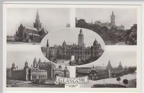 (53243) Foto AK Glasgow, Mehrbildkarte, nach 1945