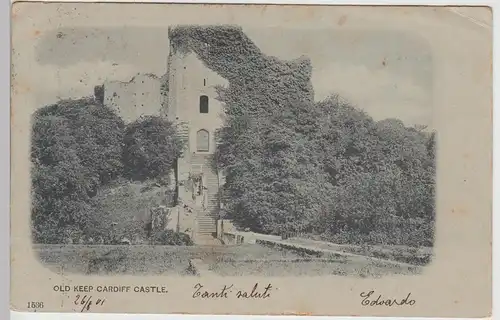 (110012) AK Old Keep Cardiff Castle, Wales 1901