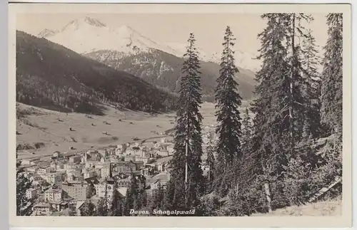 (32431) Foto AK Davos mit Schatzalpwand, 1929