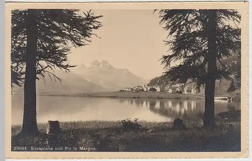 (38858) Foto AK Silvaplana und Piz la Margna, 1920er