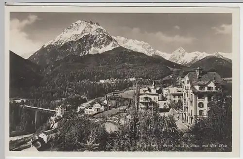 (23817) Foto AK Schuls, Scuol, Ortsansicht, Piz Pisoc, vor 1945