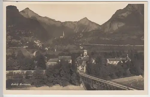 (18617) Foto AK Reichenau, Ortsansicht, Schloss, Rheinbrücke, vor 1945