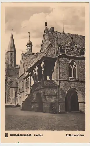 (96108) Foto AK Goslar, Rathaus, Treppenaufgang, gelaufen 1949