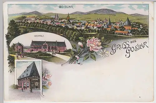 (94711) AK Gruss aus Goslar, Mehrbild Litho um 1900