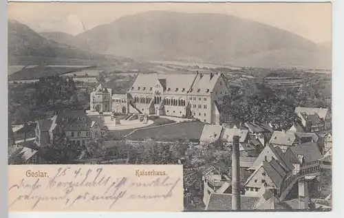 (92838) AK Goslar, Kaiserhaus, Bahnpost 1907