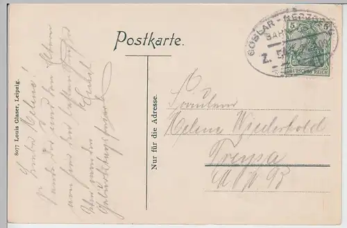 (92837) AK Goslar, Gesamtansicht, Bahnpost 1909