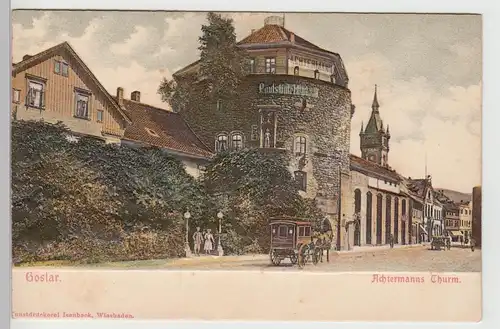 (85307) AK Goslar, Achtermanns Thurm, Relief-Karte bis 1905
