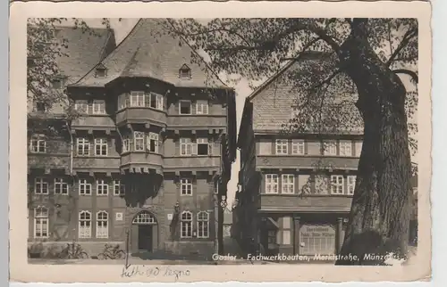 (79317) Foto AK Goslar, Marktstraße, Münzgasse, gel. 1954